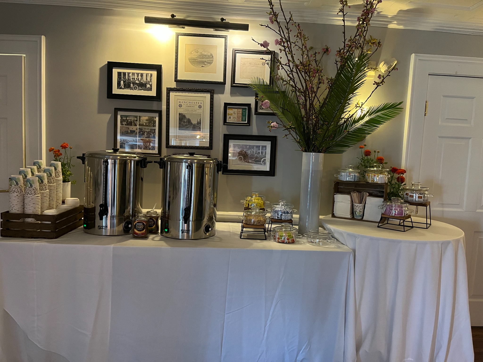 Hot beverage station prepared for an event