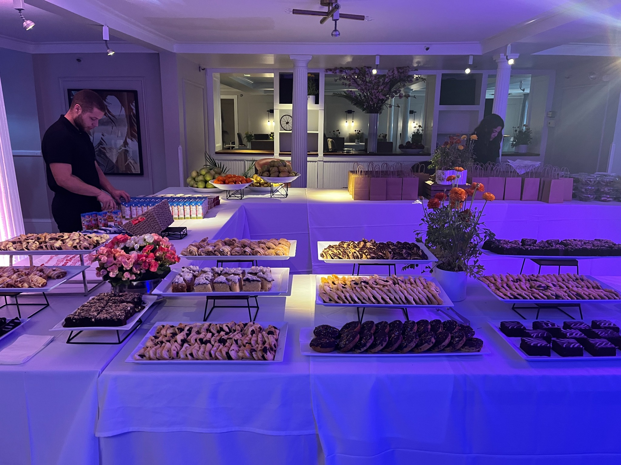Kosher dessert buffet prepared by event staff